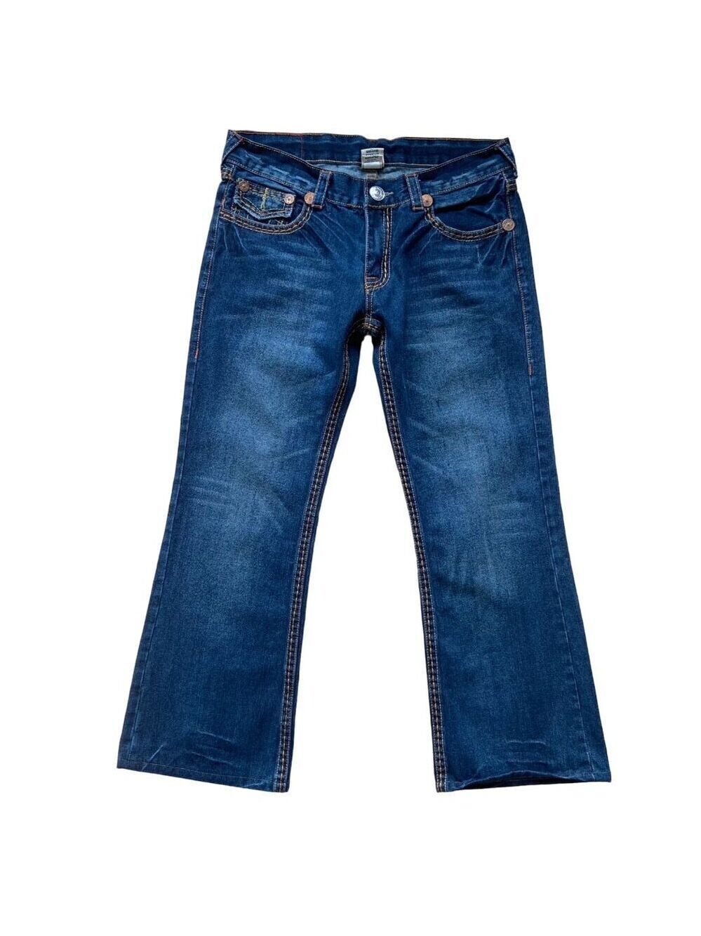 True Religion Mens Rainbow Joey blue Jeans 36 Contrasting Stitching Flap Pockets